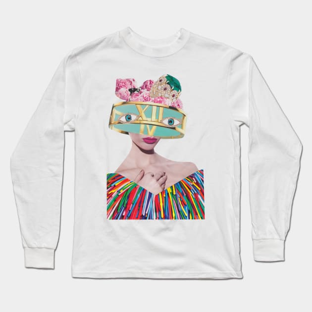 Surreal Portrait of a Girl Long Sleeve T-Shirt by Luca Mainini